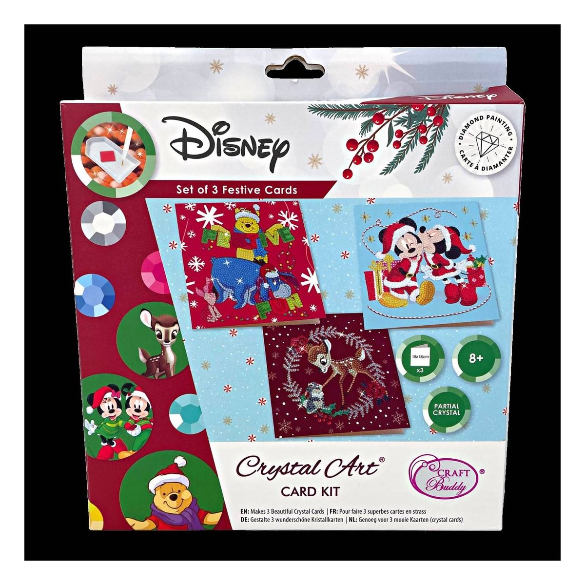 Disney Christmas Crystal Art Card Kit 3 Pack Hobbycraft