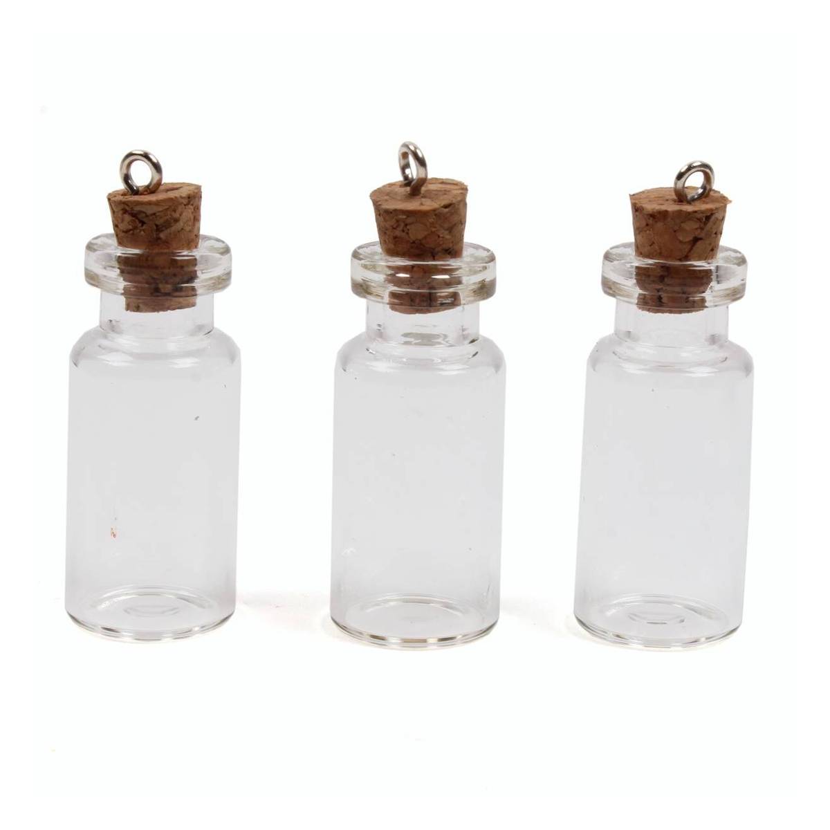 Mini Glass Bottle Cork Decorations, Potion Bottles Corks