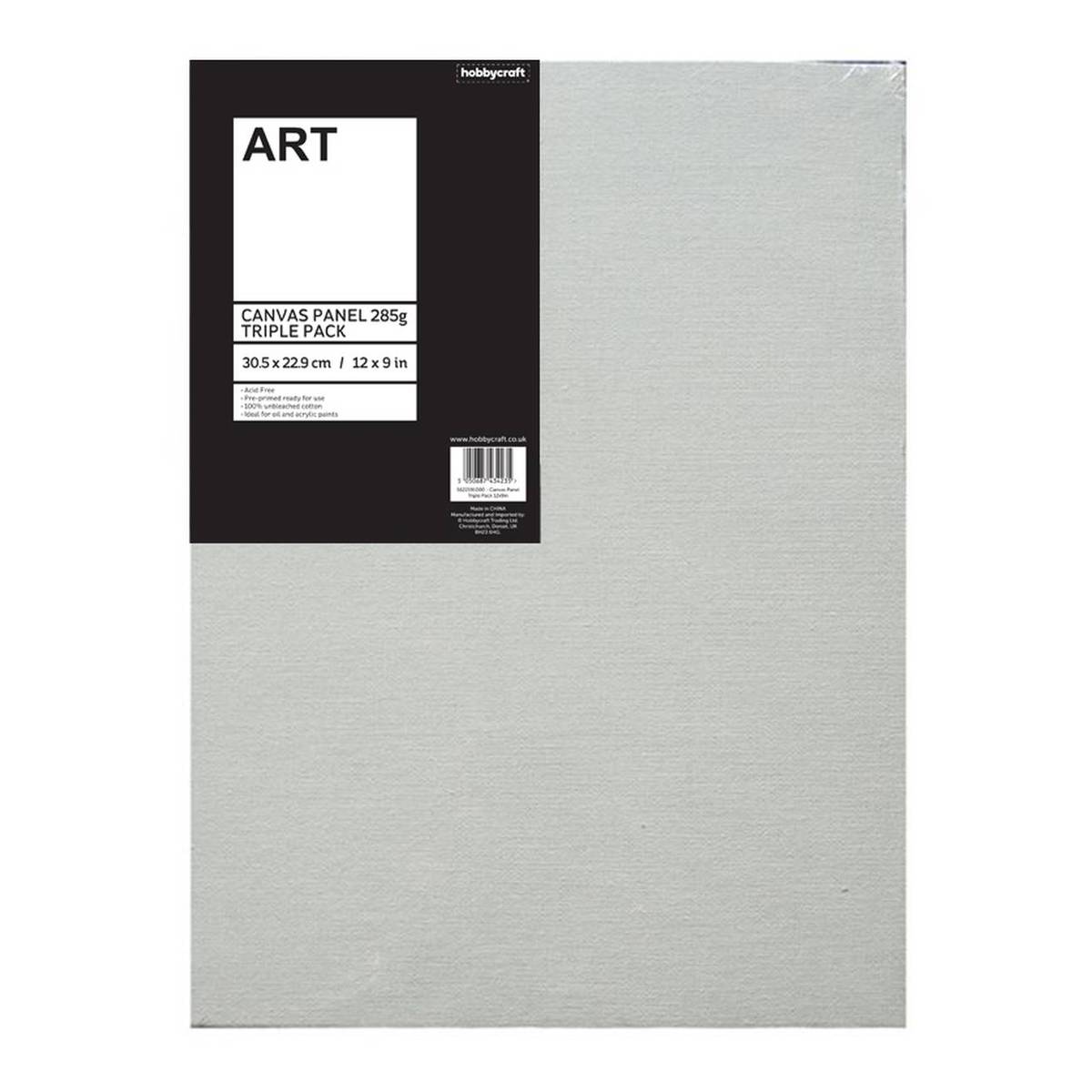 A4 Canvas Panel 30.5cm x 22.9cm 3 Pack | Hobbycraft