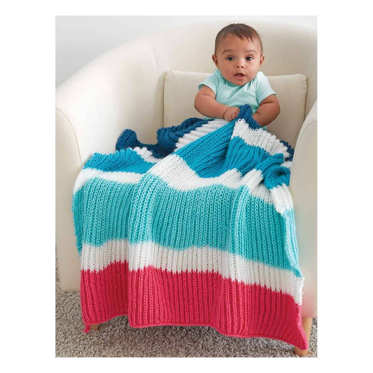 FREE PATTERN Caron Bold Stripes Baby Blanket | Hobbycraft