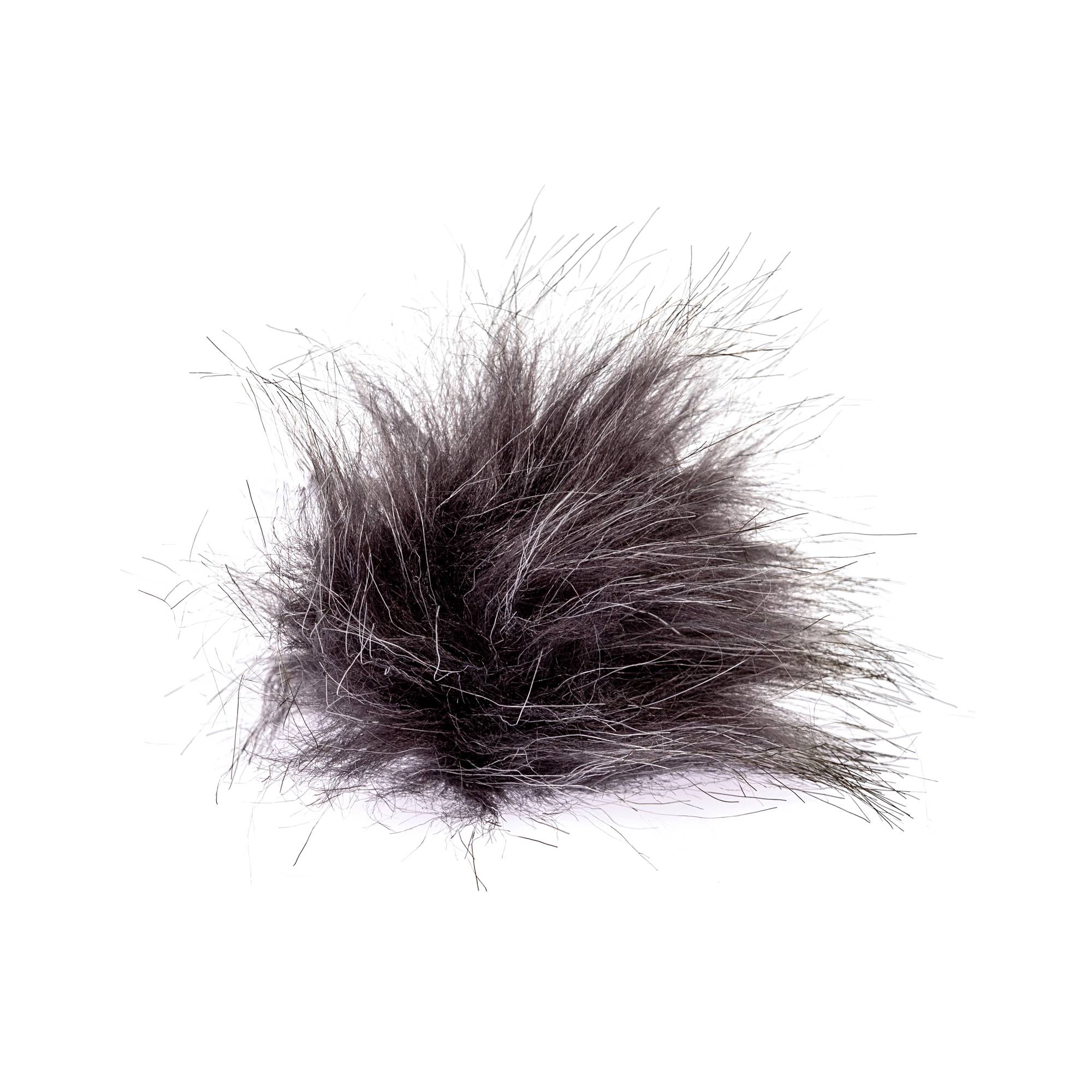 Grey Tipped Faux Fur Pom Pom 6cm | Hobbycraft