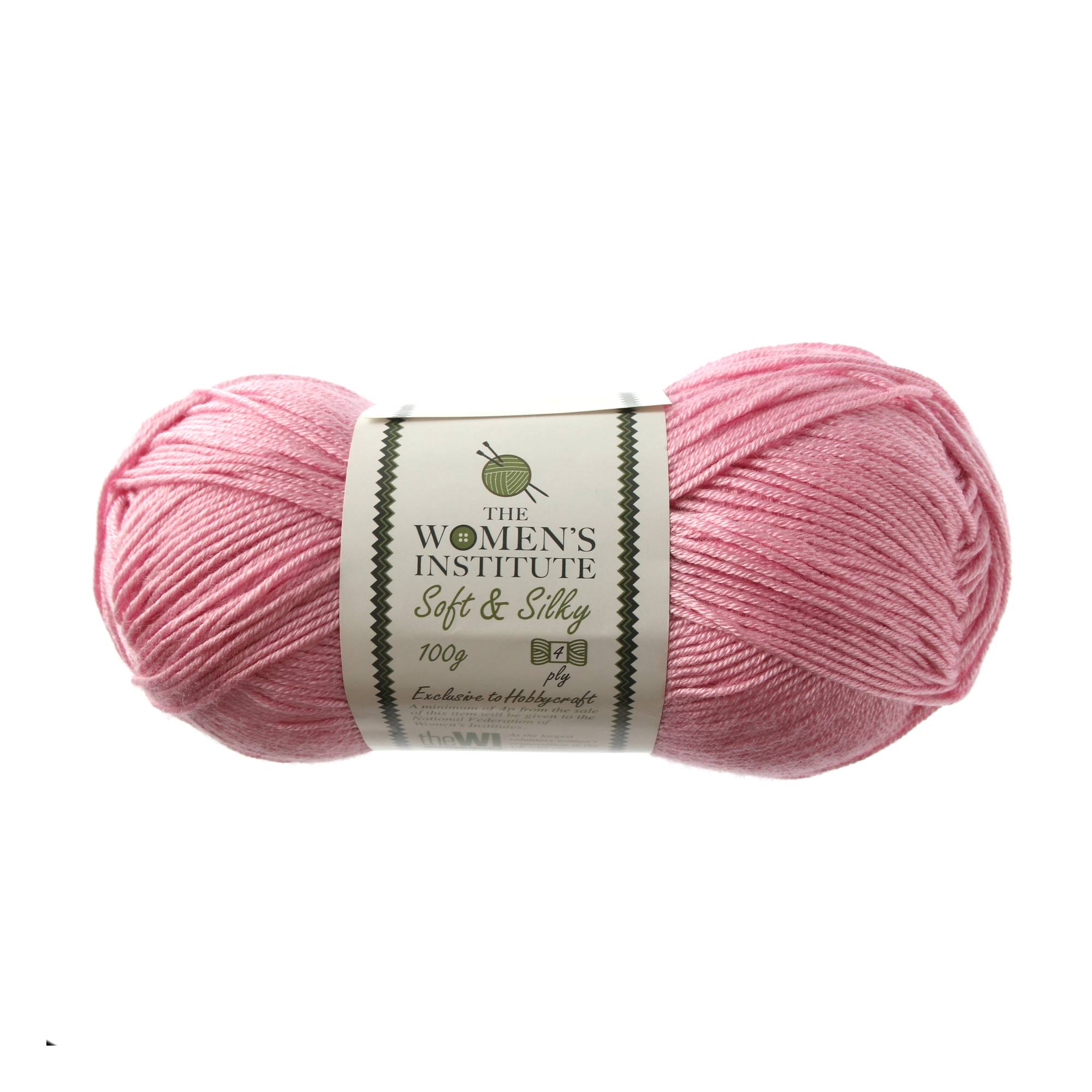 Women's Institute Pink Soft and Silky 4 Ply Yarn 100g | Hobbycraft