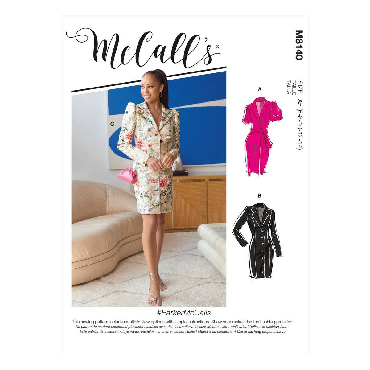 McCall’s Parker Dress Sewing Pattern M8140 (6-14) | Hobbycraft