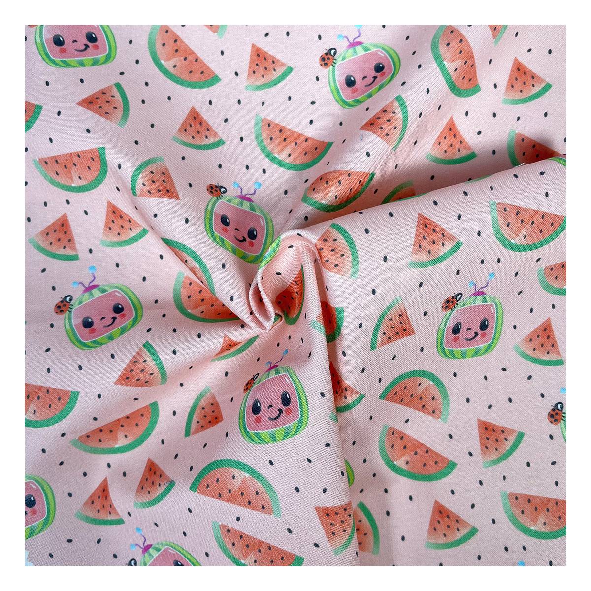 Cocomelon Watermelon Logo Cotton Fabric By The Metre Hobbycraft