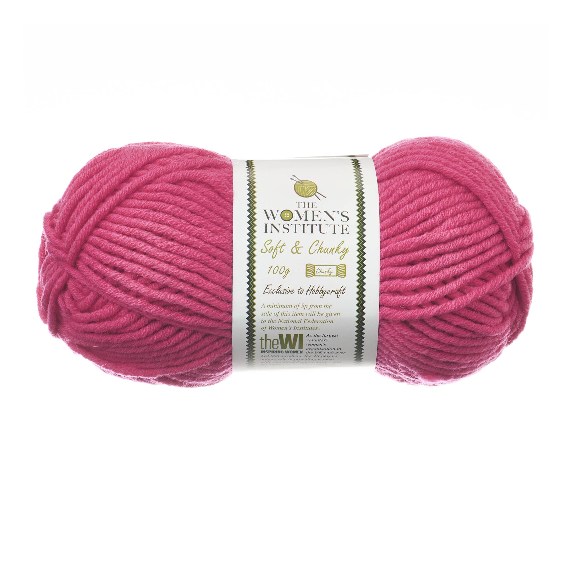 Women’s Institute Pink Soft and Chunky Yarn 100g | Hobbycraft