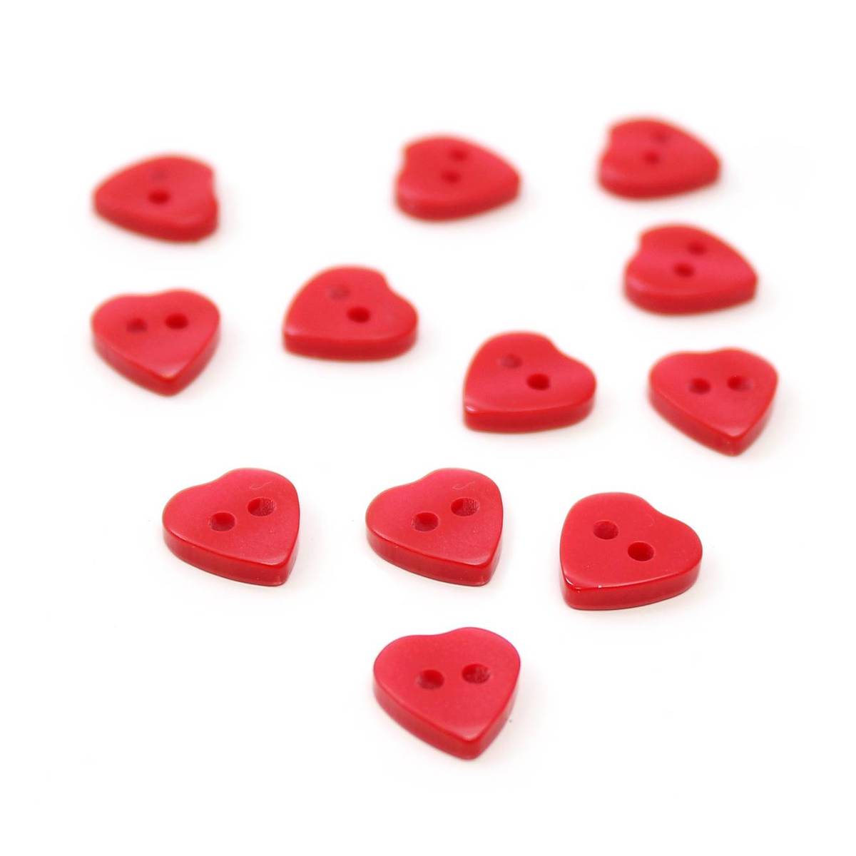 Hemline Red Basic Hearts Button 12 Pack | Hobbycraft