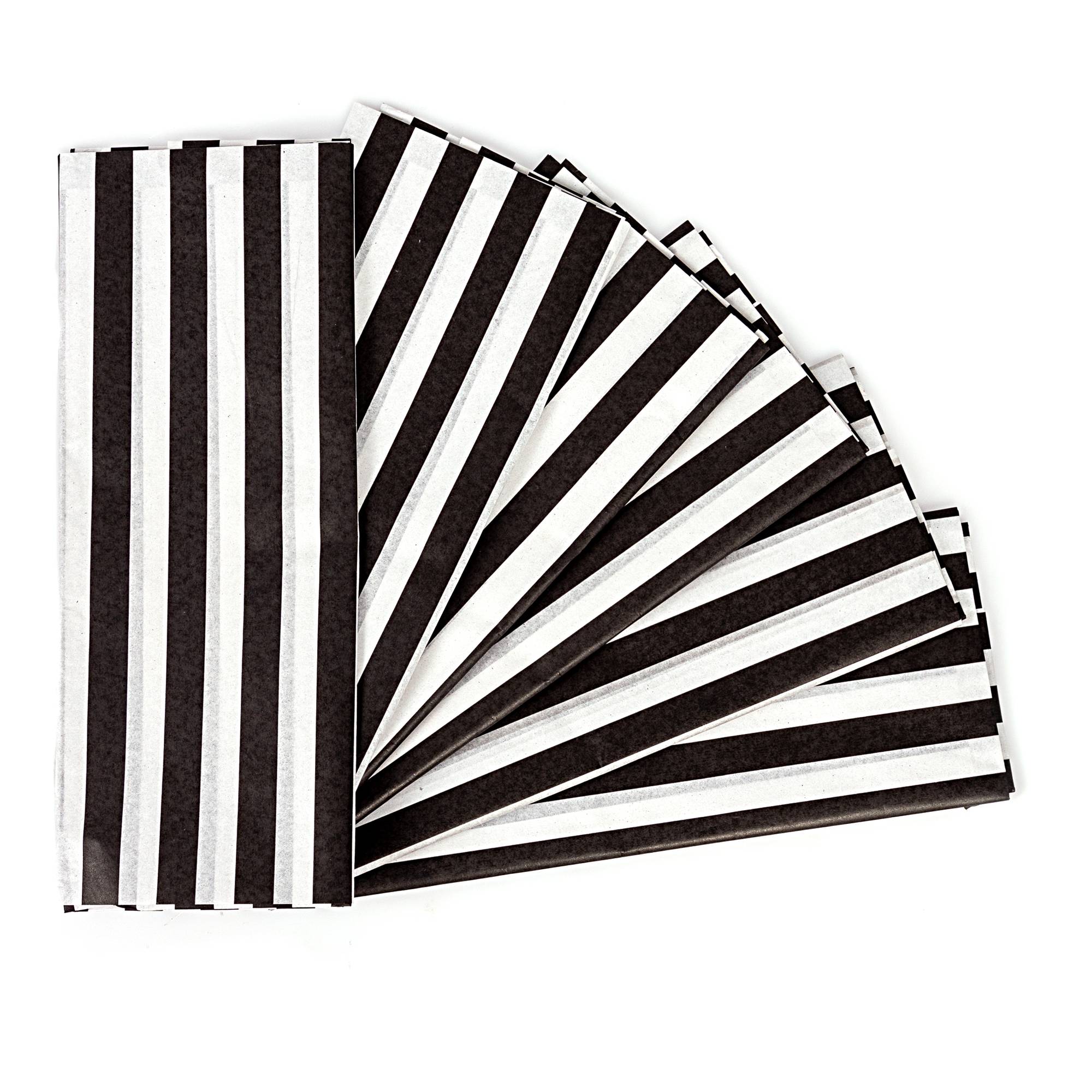  Premium Tissue Paper Black & White Stripes Tissue