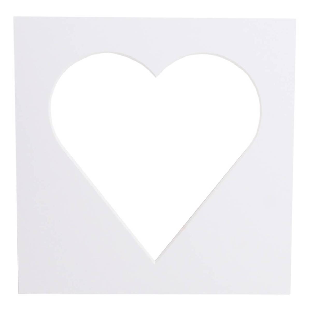 Iced White Single Heart Aperture Mount 8 x 8 Inches | Hobbycraft