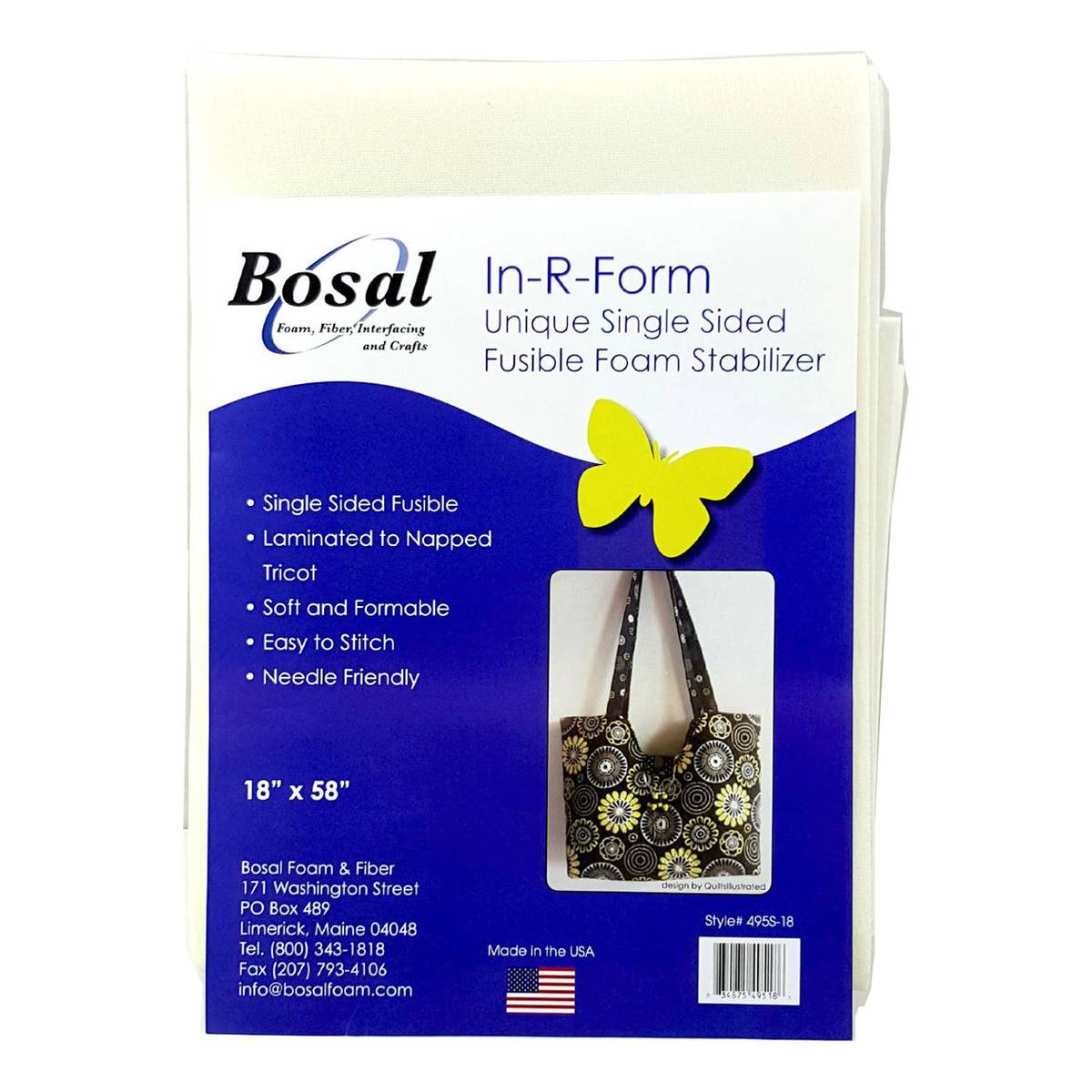 Bosal In-R-Form Single Sided Fusible Foam Stabilizer 18 x 58 Off White