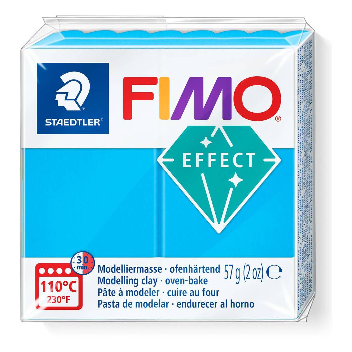 Fimo Effect Translucent Blue Modelling Clay 56g