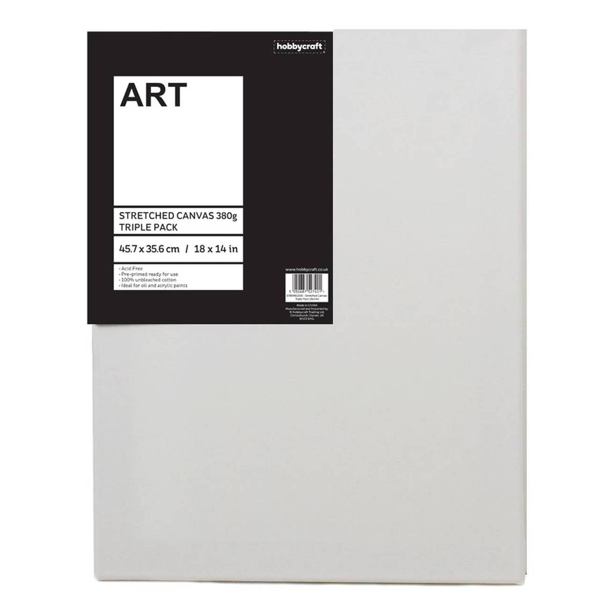 Stretched Canvas 45.7cm x 35.6cm 3 Pack | Hobbycraft