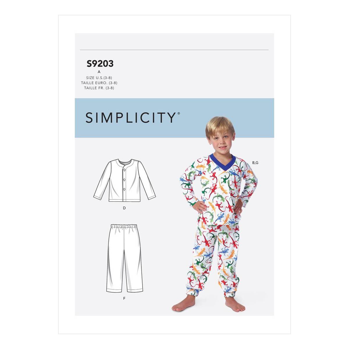 Simplicity Kids’ Sleepwear Sewing Pattern S9203 (3-8) | Hobbycraft