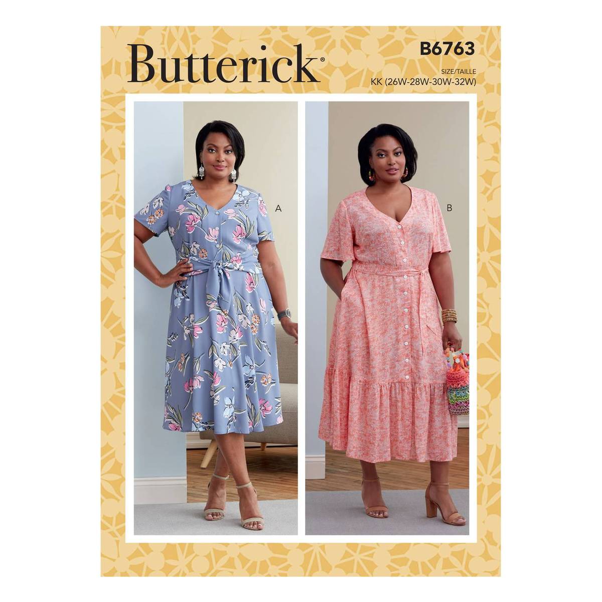 Butterick Women’s Dress Sewing Pattern B6763 (26W-32W) | Hobbycraft
