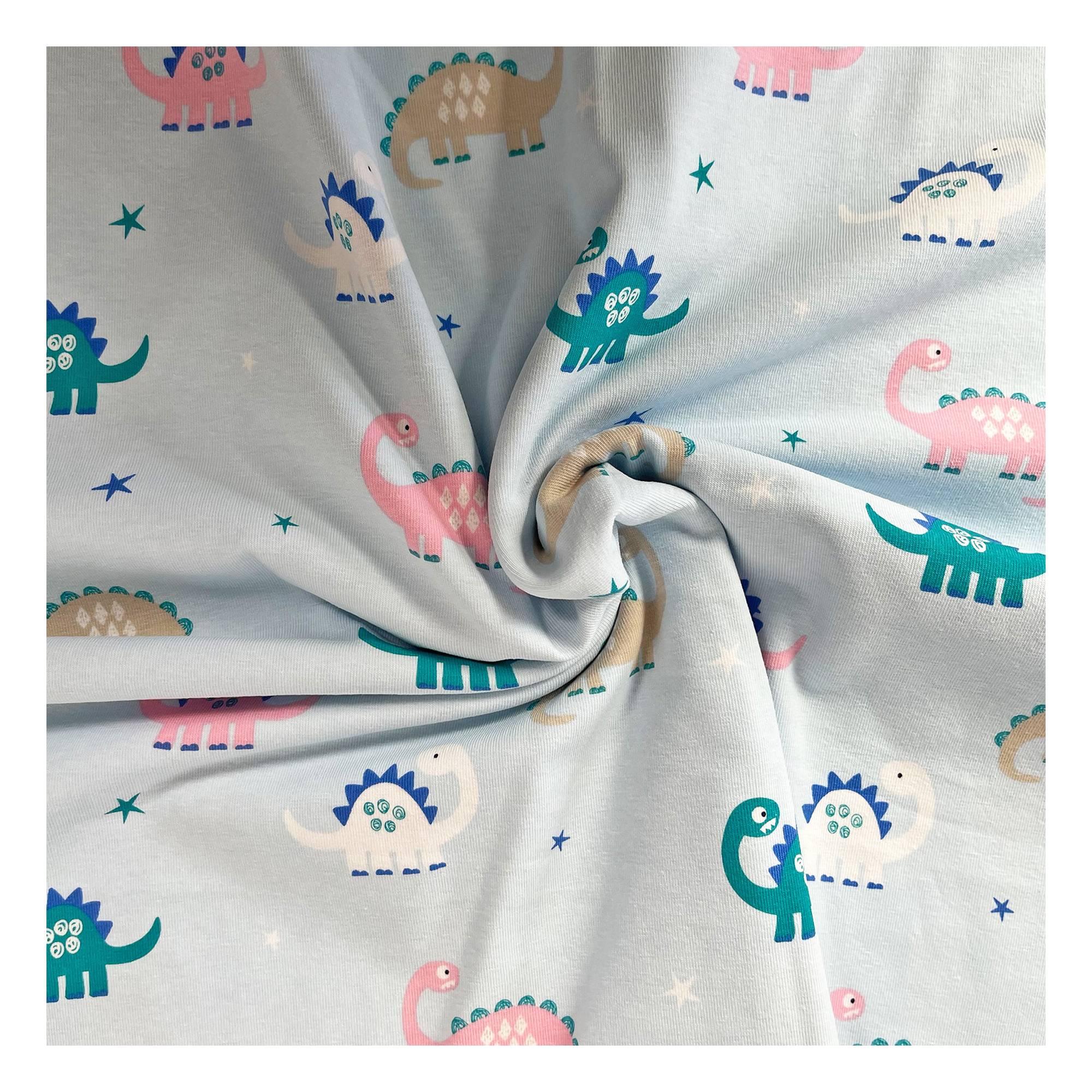 Little Dino Cotton Spandex Jersey Fabric by the Metre | Hobbycraft