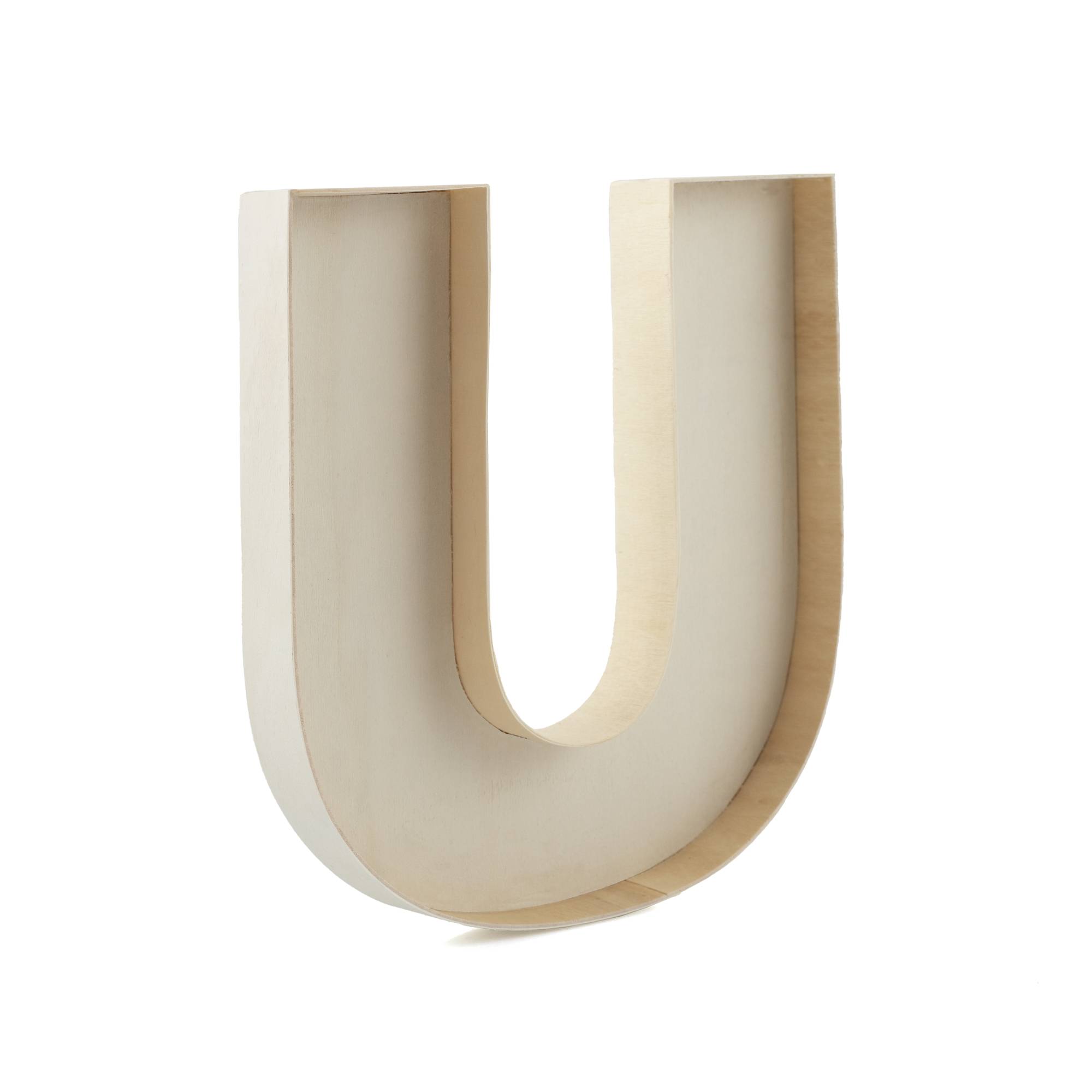 Wooden Fillable Letter U 22cm