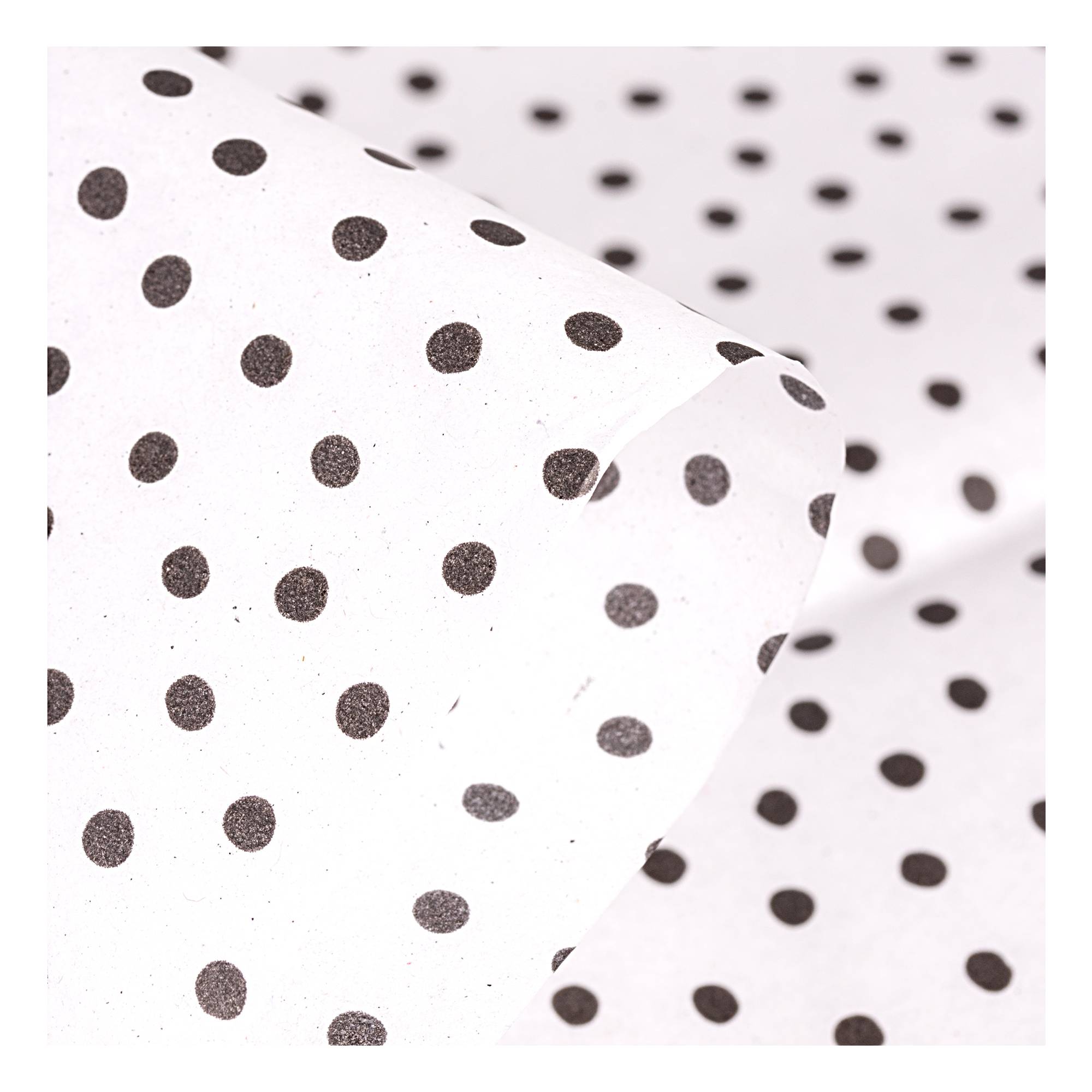 Black and White Spot Printed Tissue Paper 50cm x 75cm 6 Pack 