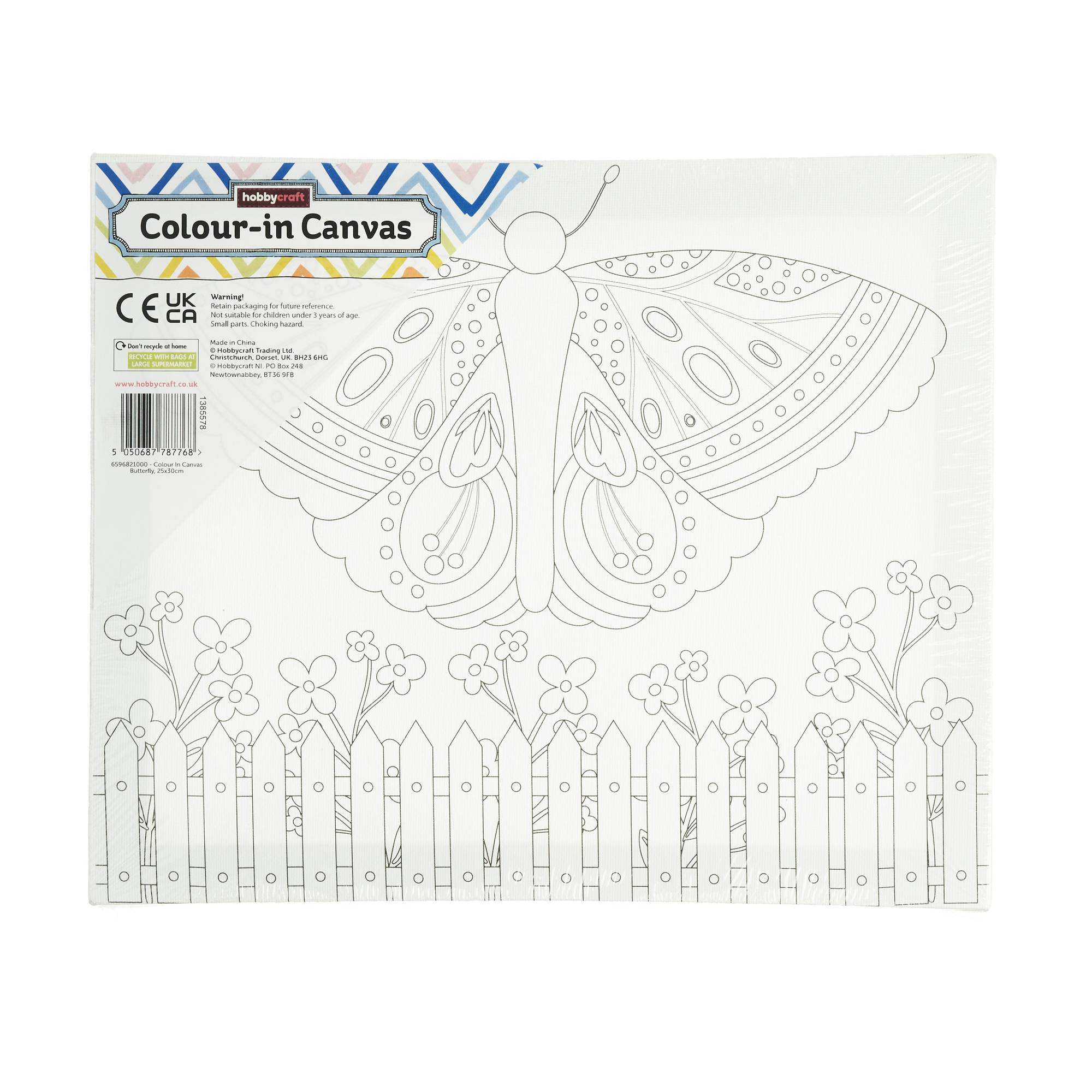 Butterfly Colour-In Canvas | Hobbycraft