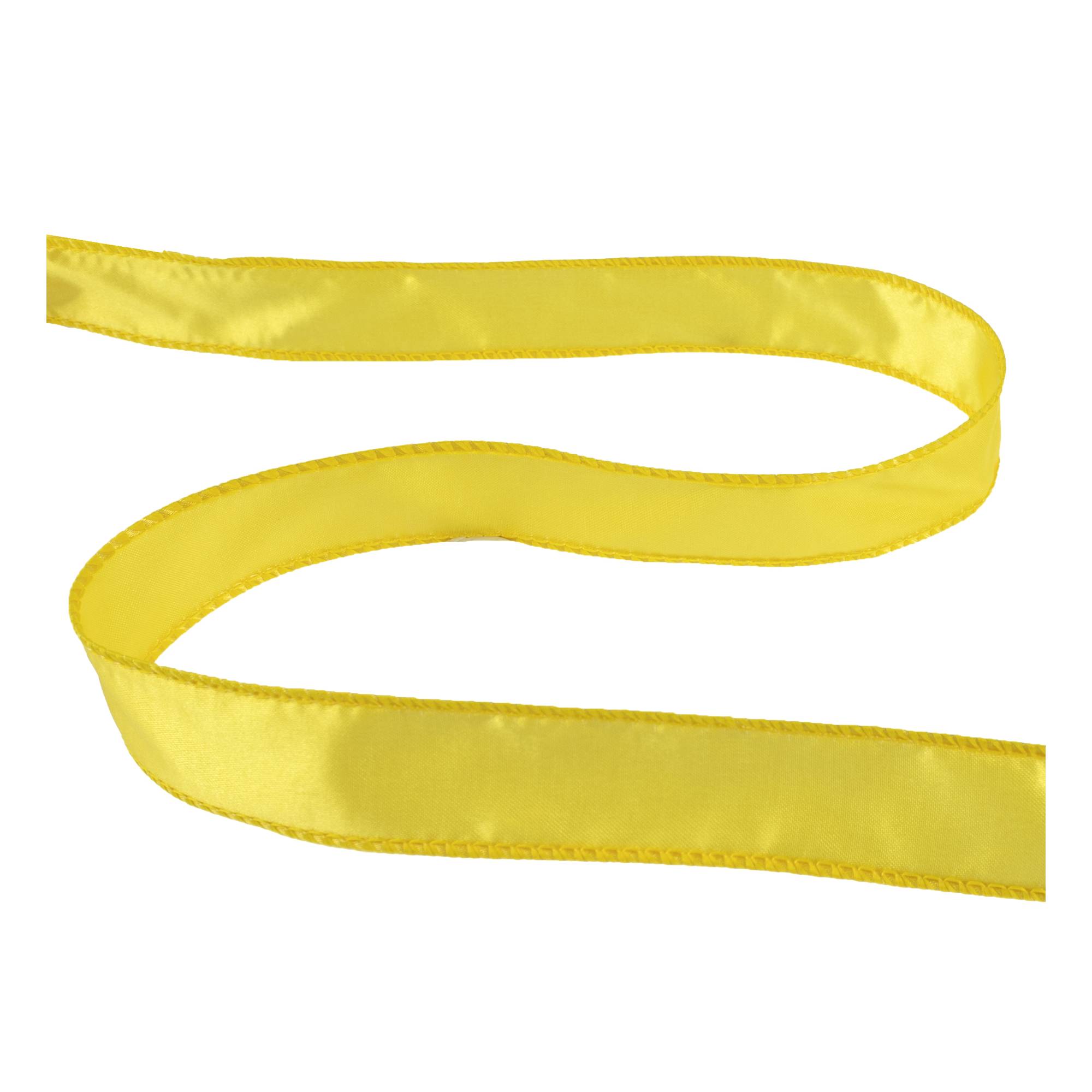 Yellow Wire Edge Satin Ribbon 25mm x 3m | Hobbycraft