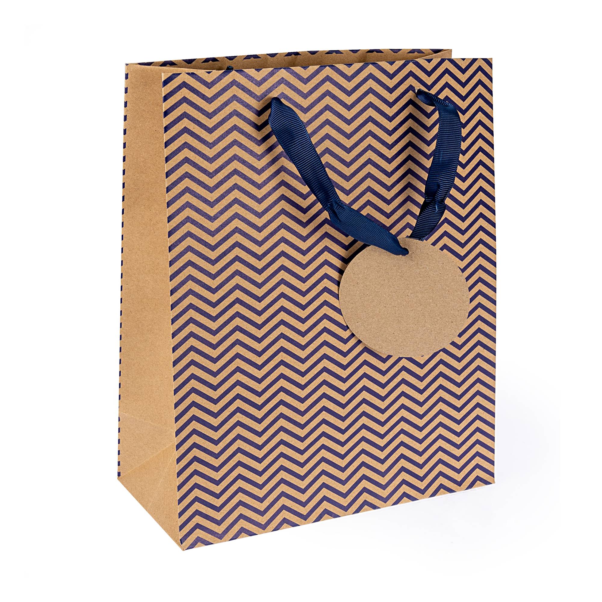 Kraft Chevron Gift Bag 29cm x 22cm Hobbycraft