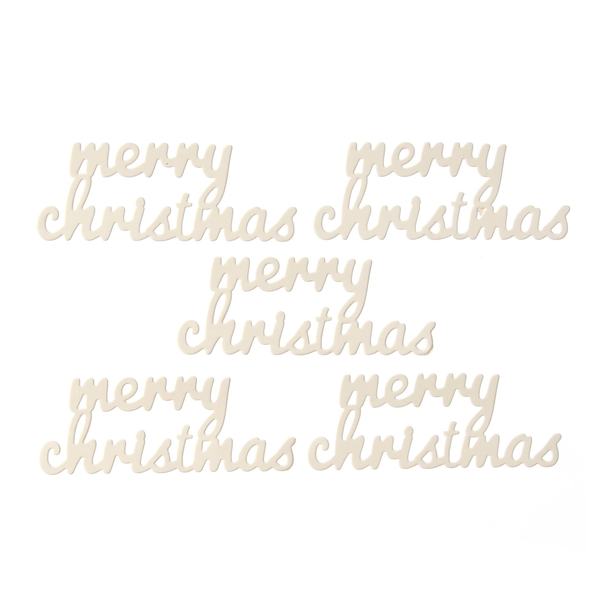 White Merry Christmas Card Toppers 5 Pack | Hobbycraft