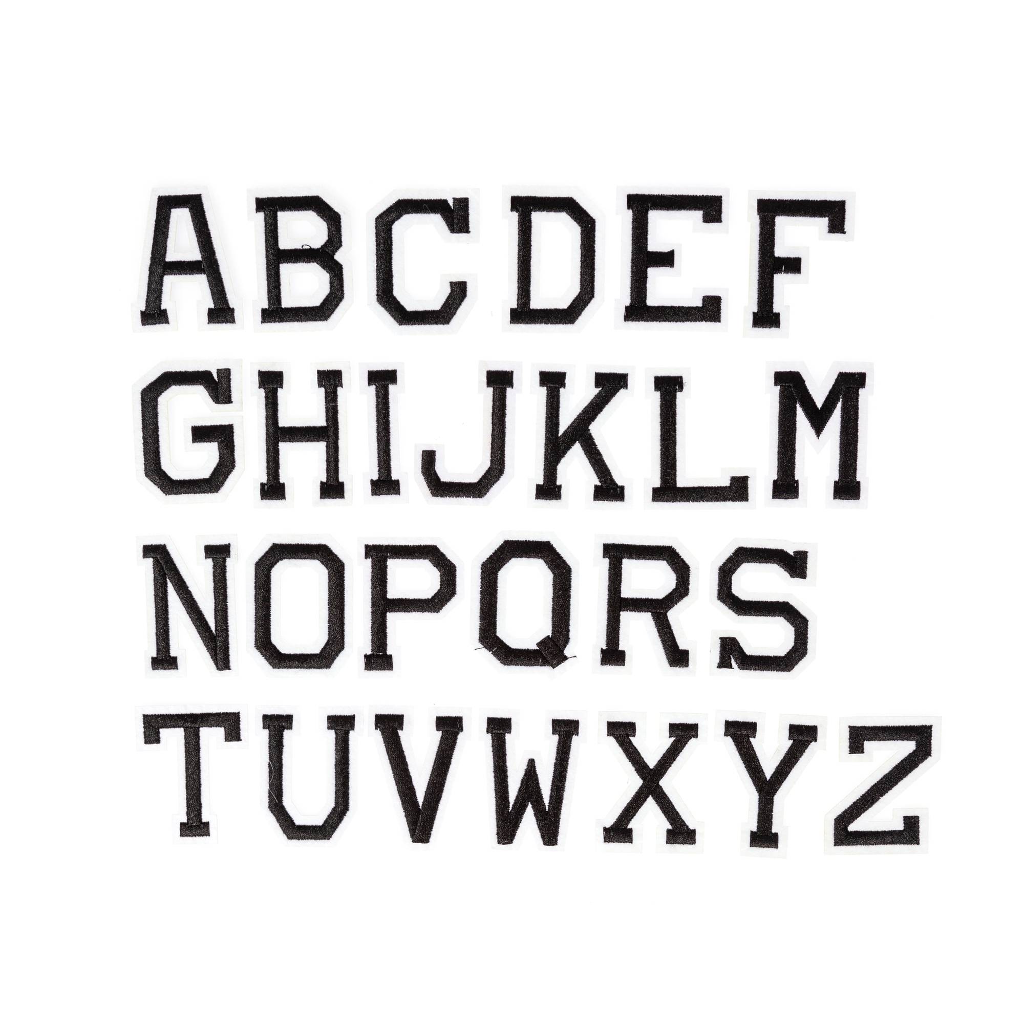 Black Alphabet Fabric Letters 26 Pack