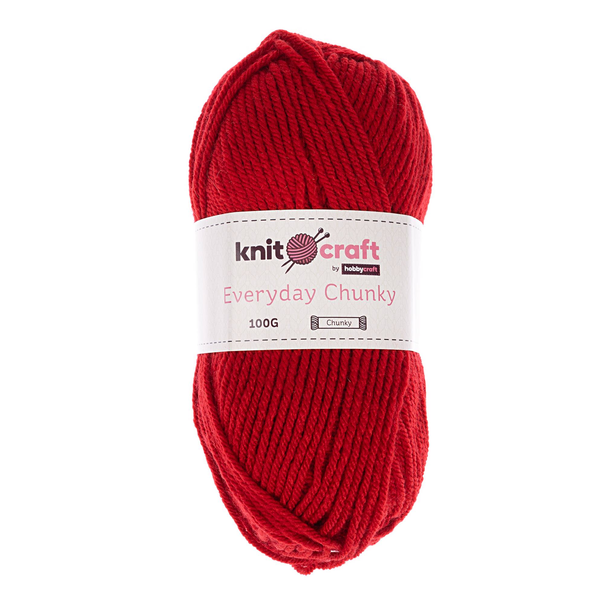 Crafty Things: Chunky Yarn 100g - Red (Case of 6), 29184, 10291849, wool,  yarns, kitting, craft, wools, thick, heavy