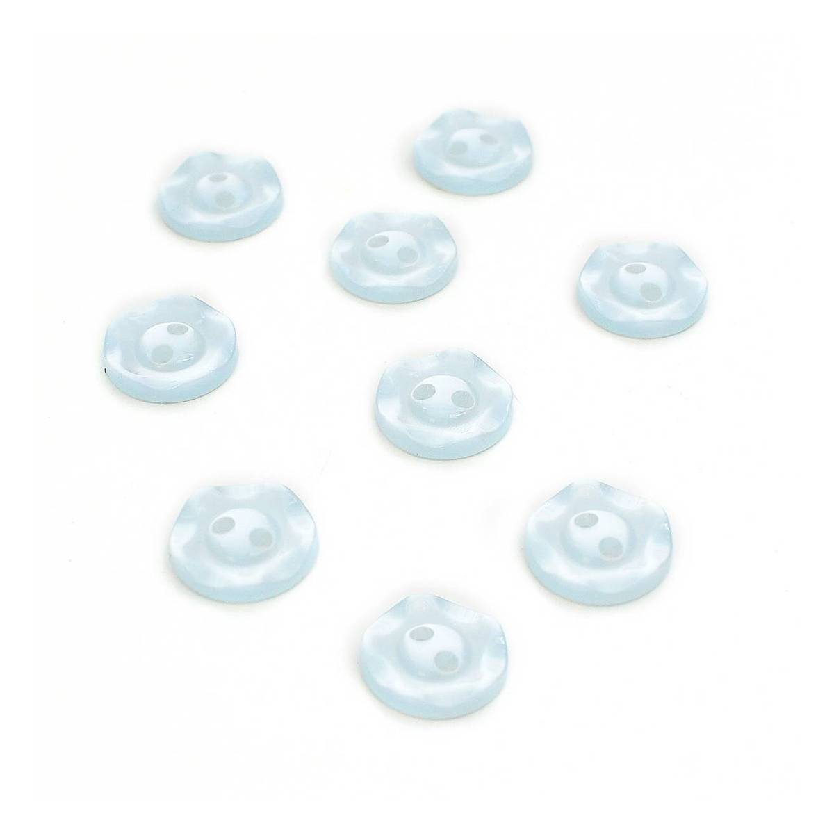 Hemline Baby Blue Basic Scalloped Edge Button 9 Pack | Hobbycraft