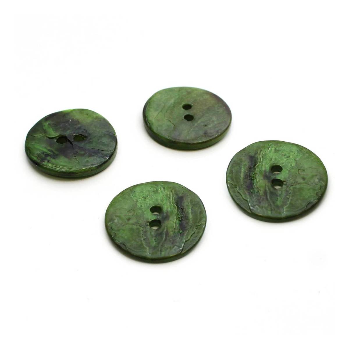 Blumenthal Ombre Round 2 - Hole Buttons - Ombre Olive Green - Sewing Supplies - Buttons