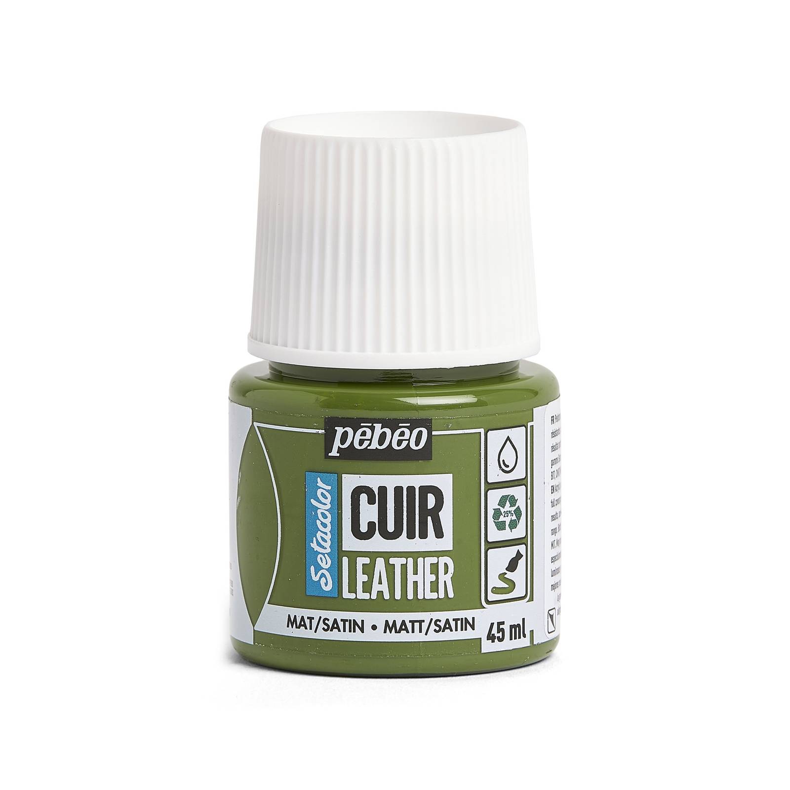 Pebeo Setacolor Khaki Green Leather Paint 45ml | Hobbycraft