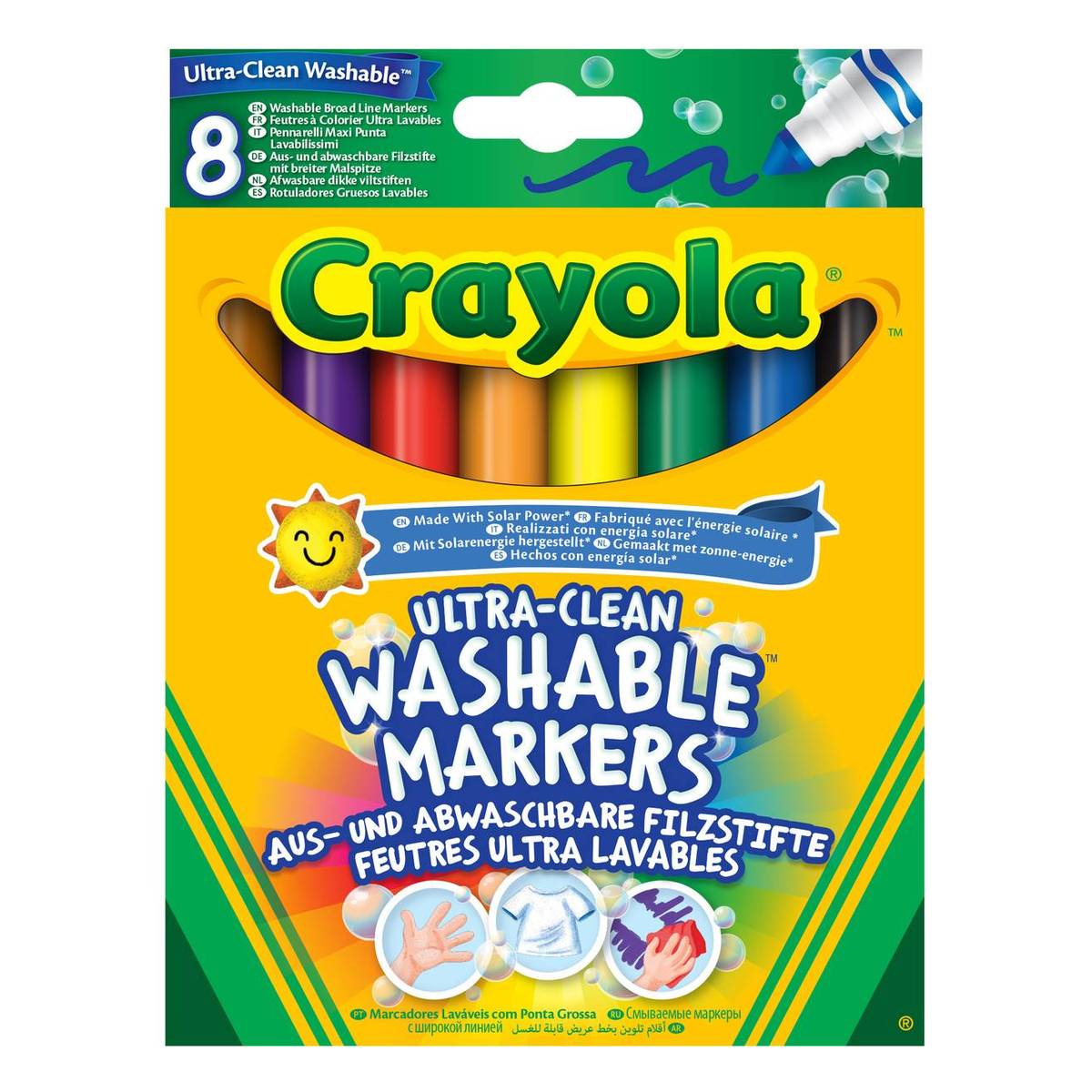 Crayola Super Washable Felt Tip Pens 8 Pack image number 1