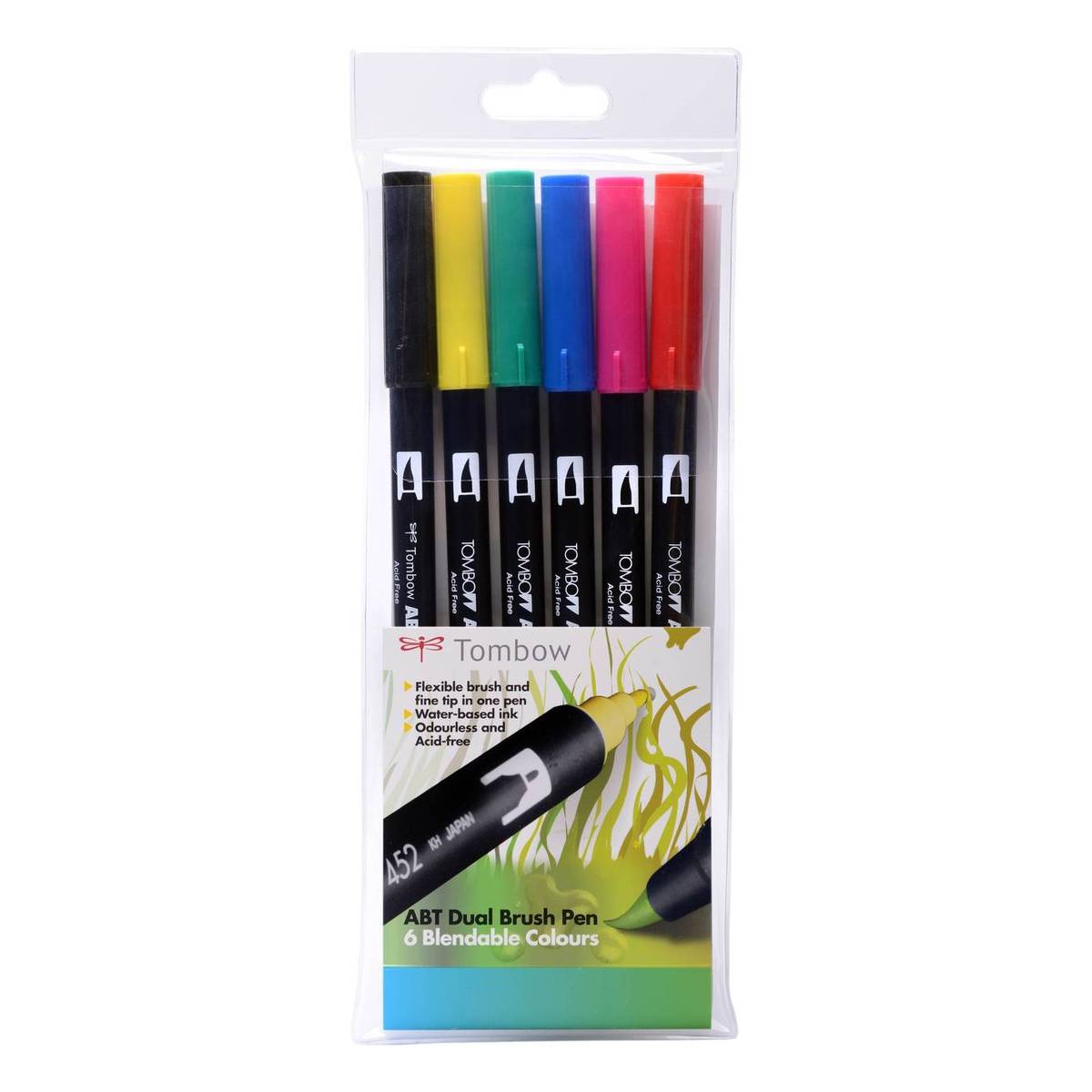 Tombow Primary ABT Dual Brush Pens 6 Pack | Hobbycraft