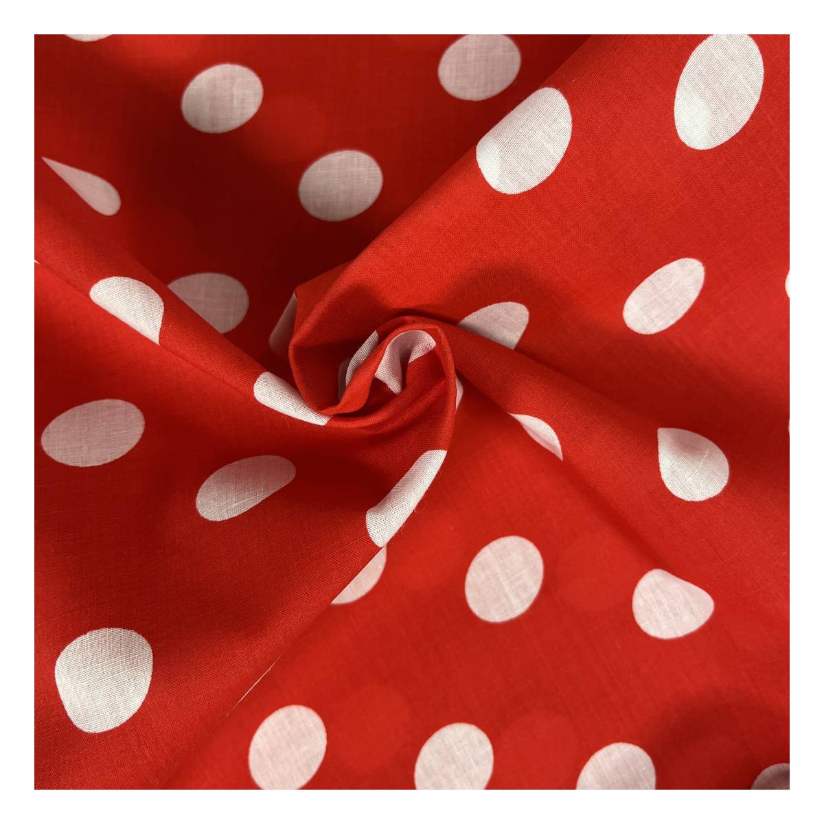 Red and White Spot Polycotton Fabric by the Metre | Hobbycraft