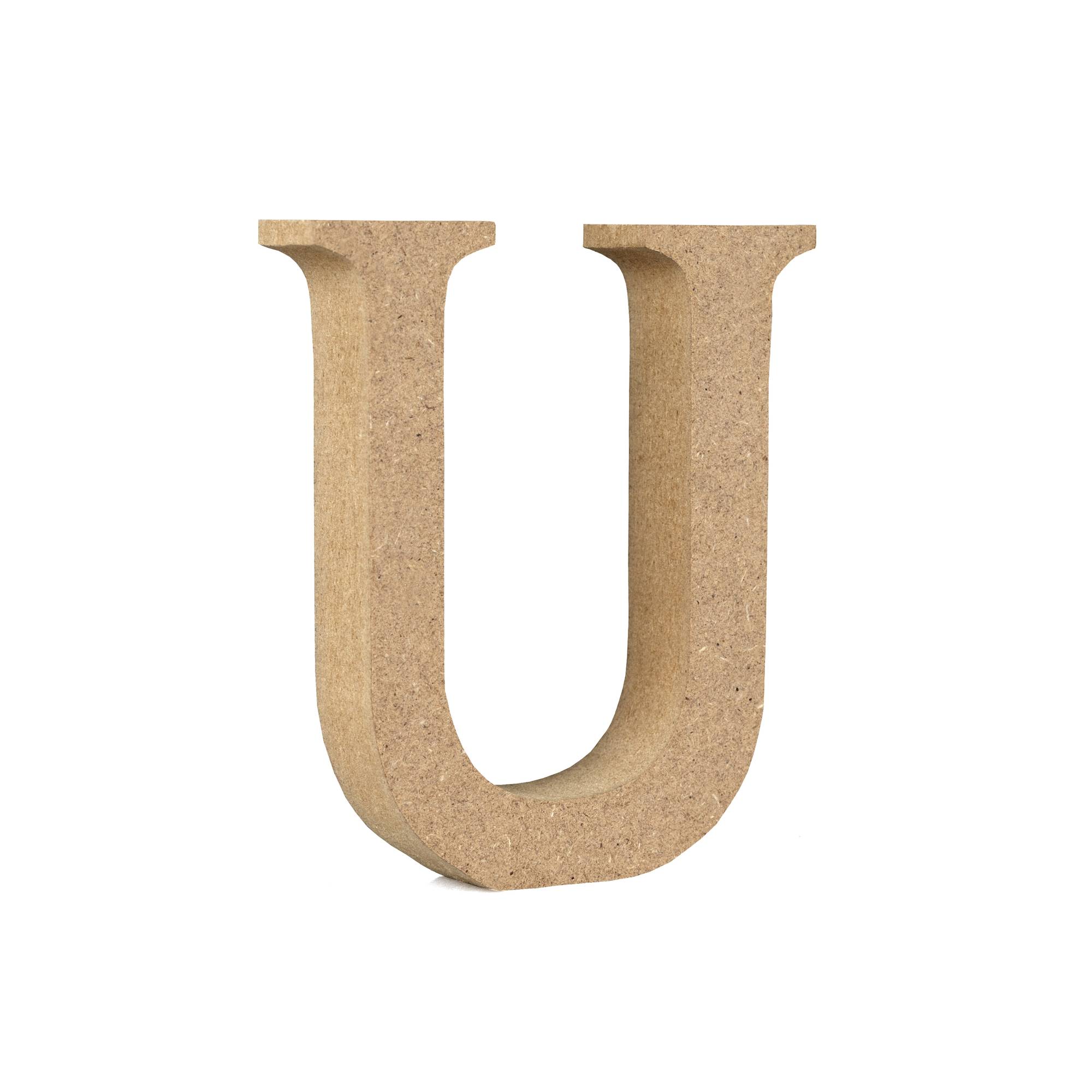 MDF Wooden Letter U 8cm | Hobbycraft