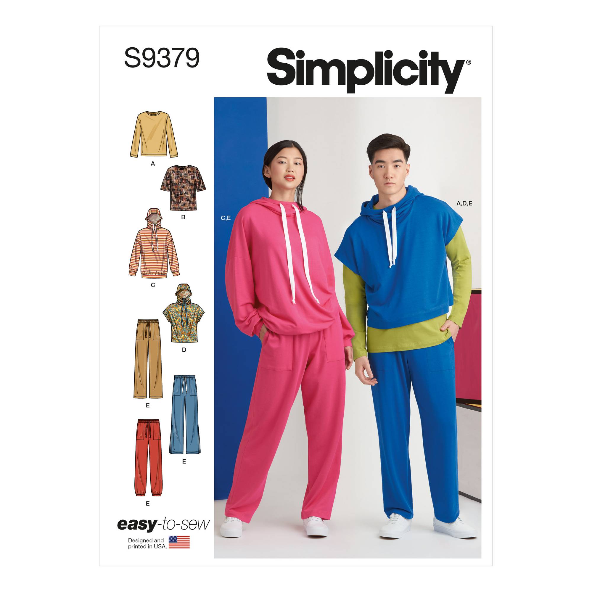 Simplicity Oversized Hoodies and Trousers Sewing Pattern S9379 Hobbycraft