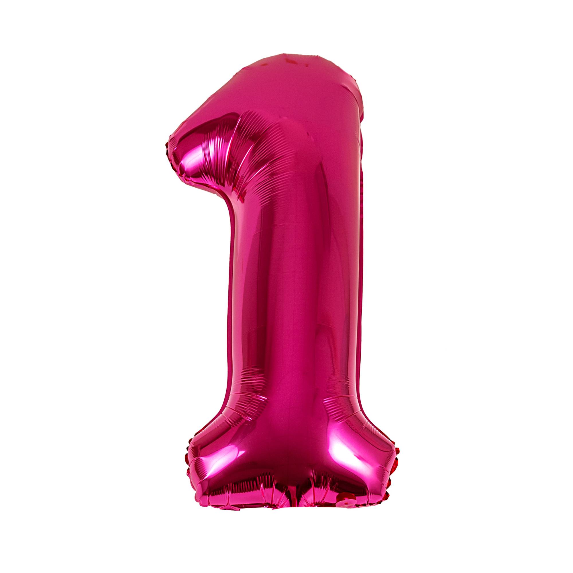 Extra Large Pink Foil Number 1 Balloon image number 1