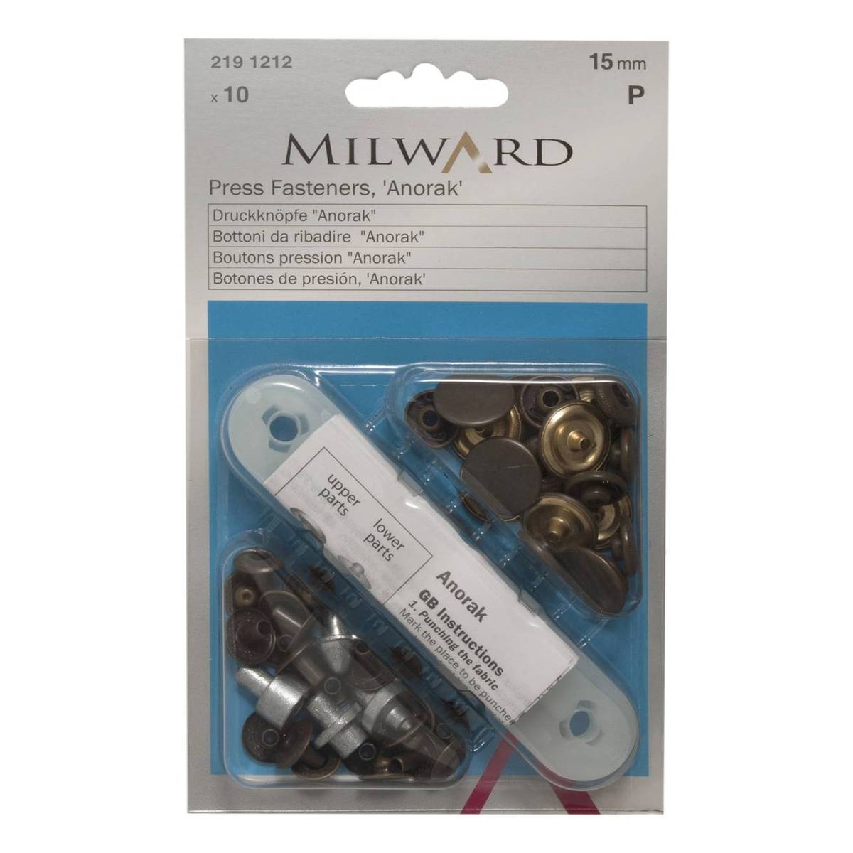 Milward Silver Sport and Camping Press Fasteners 15mm 10 Pack | Hobbycraft