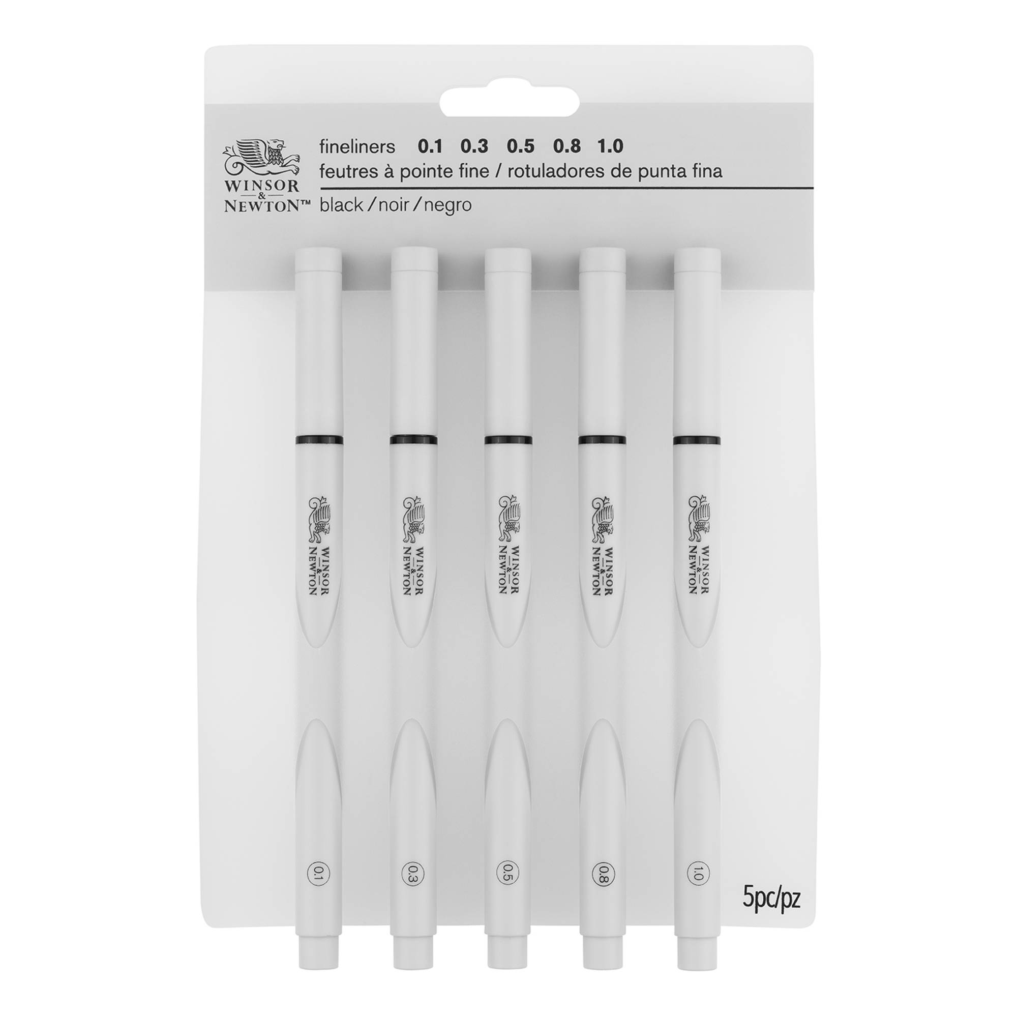 Winsor & Newton Black Fineliners 5 Pack | Hobbycraft