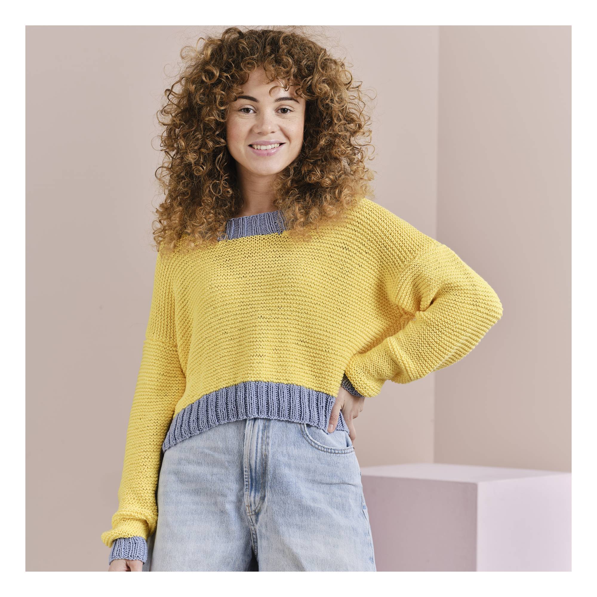 Knitcraft Relaxed Colour Block Jumper Digital Pattern 0180