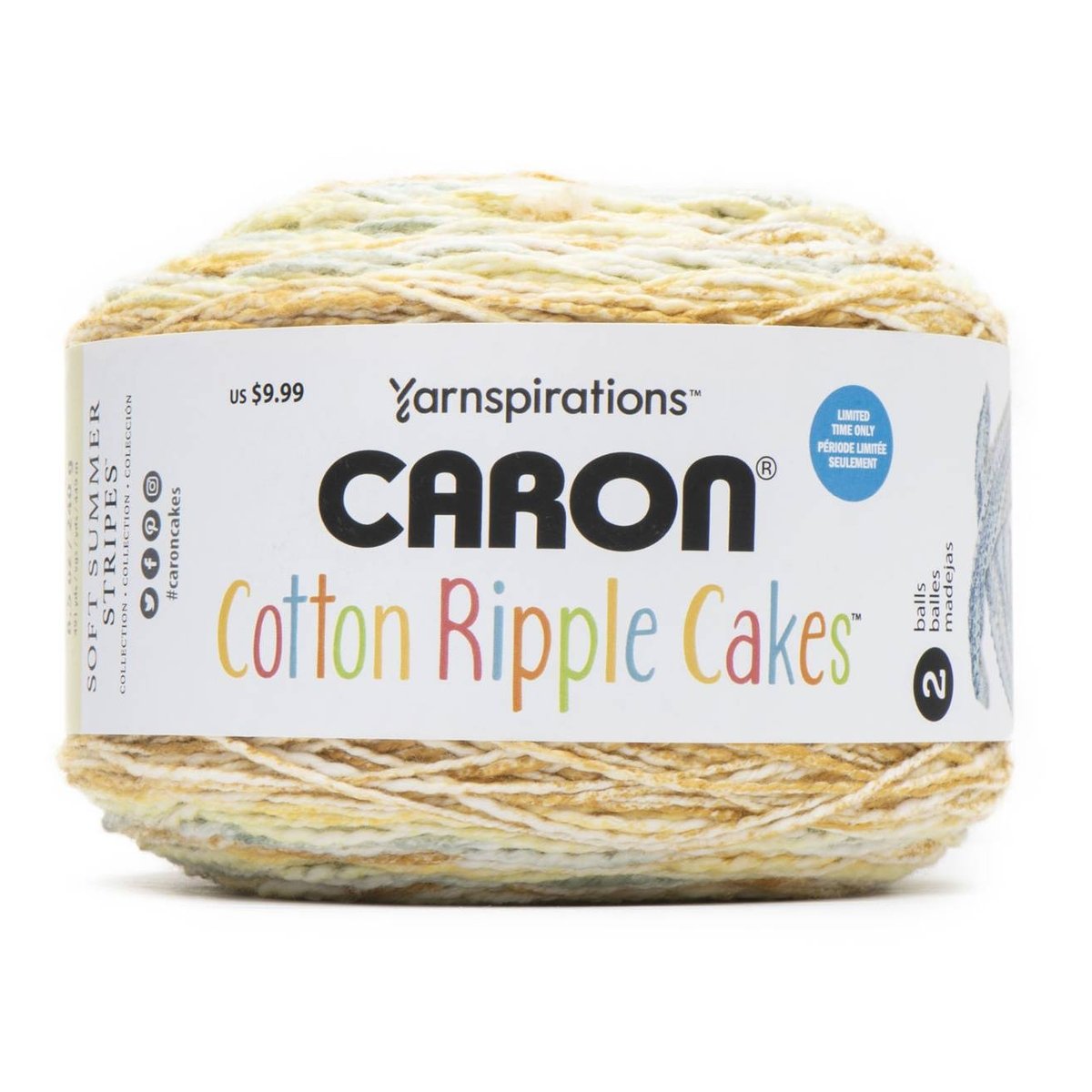 Caron Meadow Cotton Ripple Cakes Yarn 250g Hobbycraft