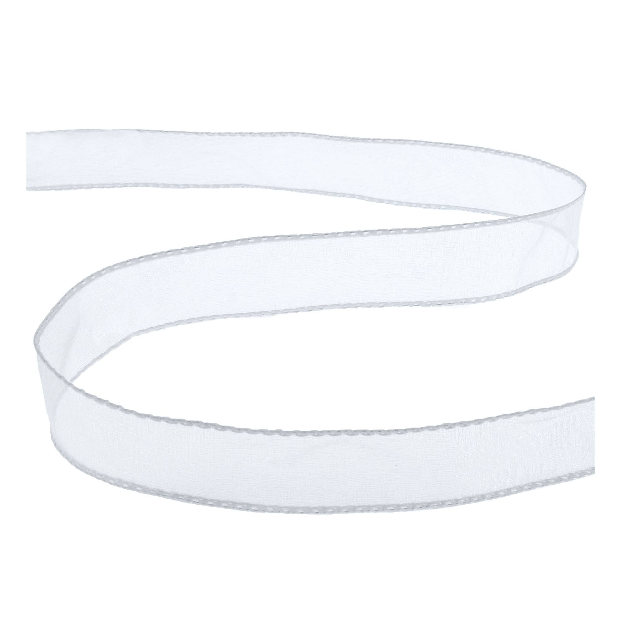 White Wire Edge Organza Ribbon 25mm x 3m | Hobbycraft