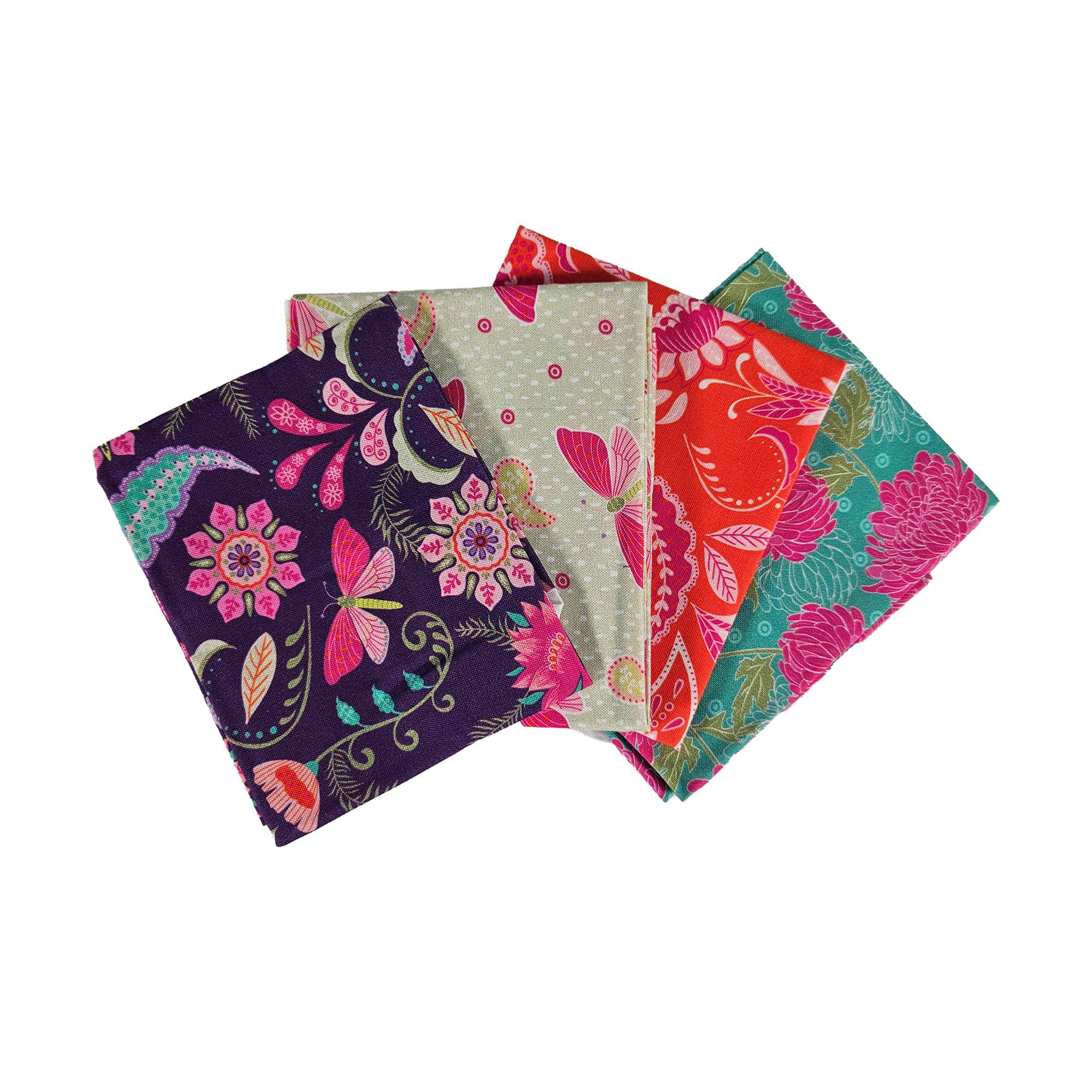 Purple Bohemian Summer Cotton Fat Quarters 4 Pack | Hobbycraft