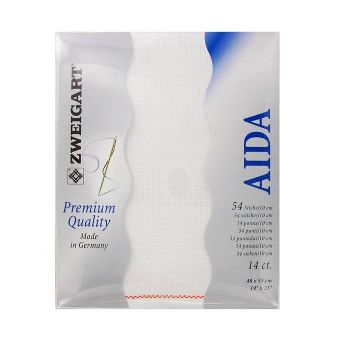 Zweigart Easy Count Aida cloth 16 count 100% cotton. White with wash away  grid.
