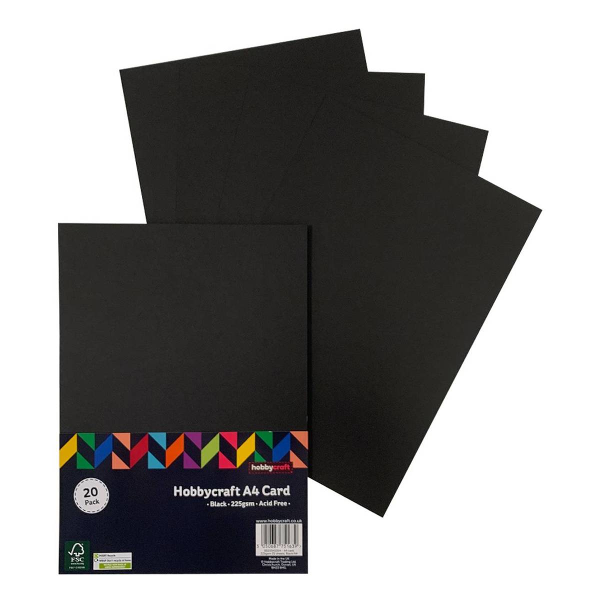 Black Card A4 20 Pack | Hobbycraft