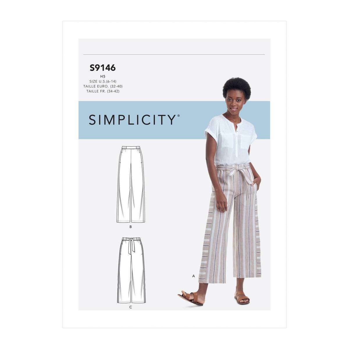 Simplicity 3686 Misses Pants with Slim  Wide