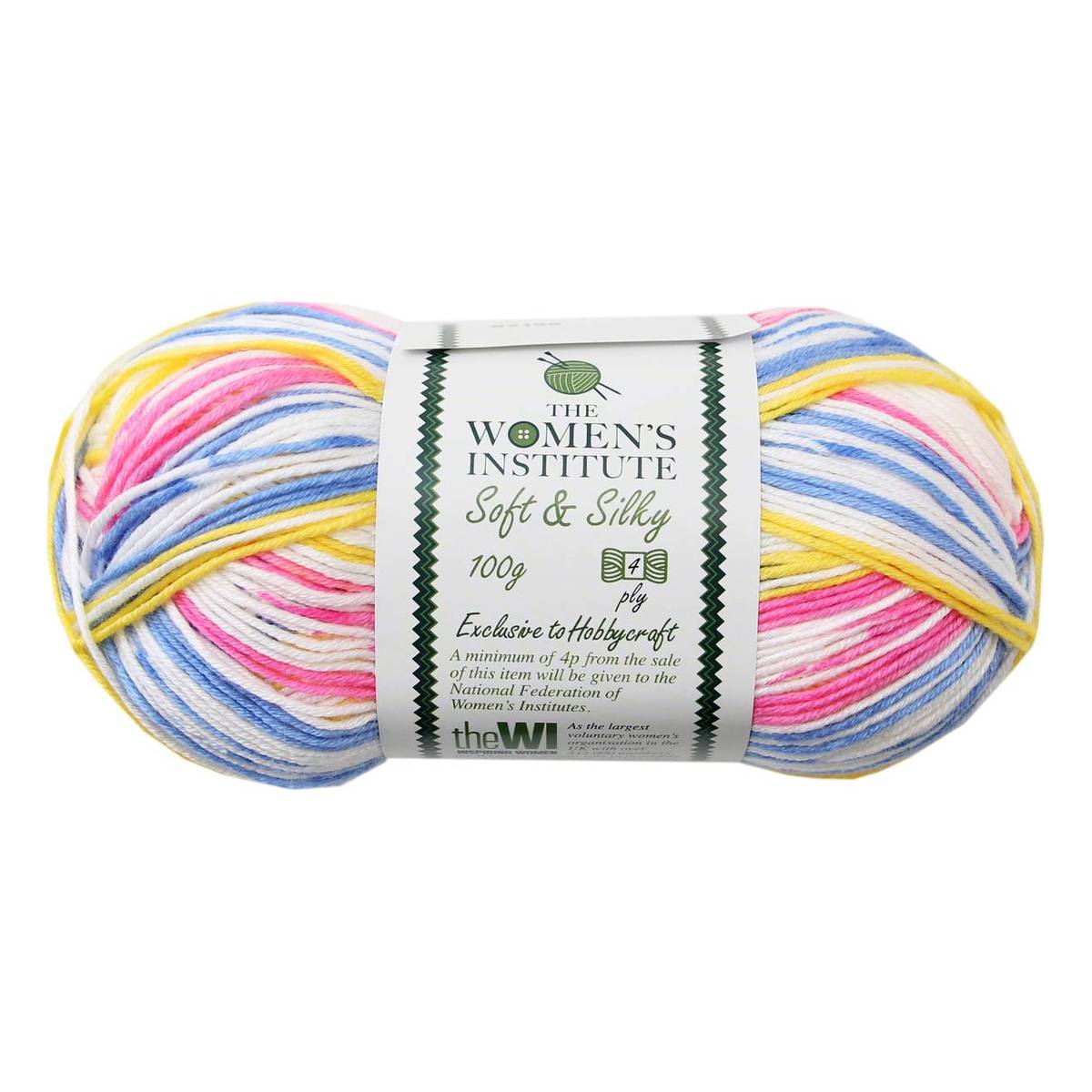 Women's Institute Bright Mix Soft and Silky 4 Ply Yarn 100g | Hobbycraft