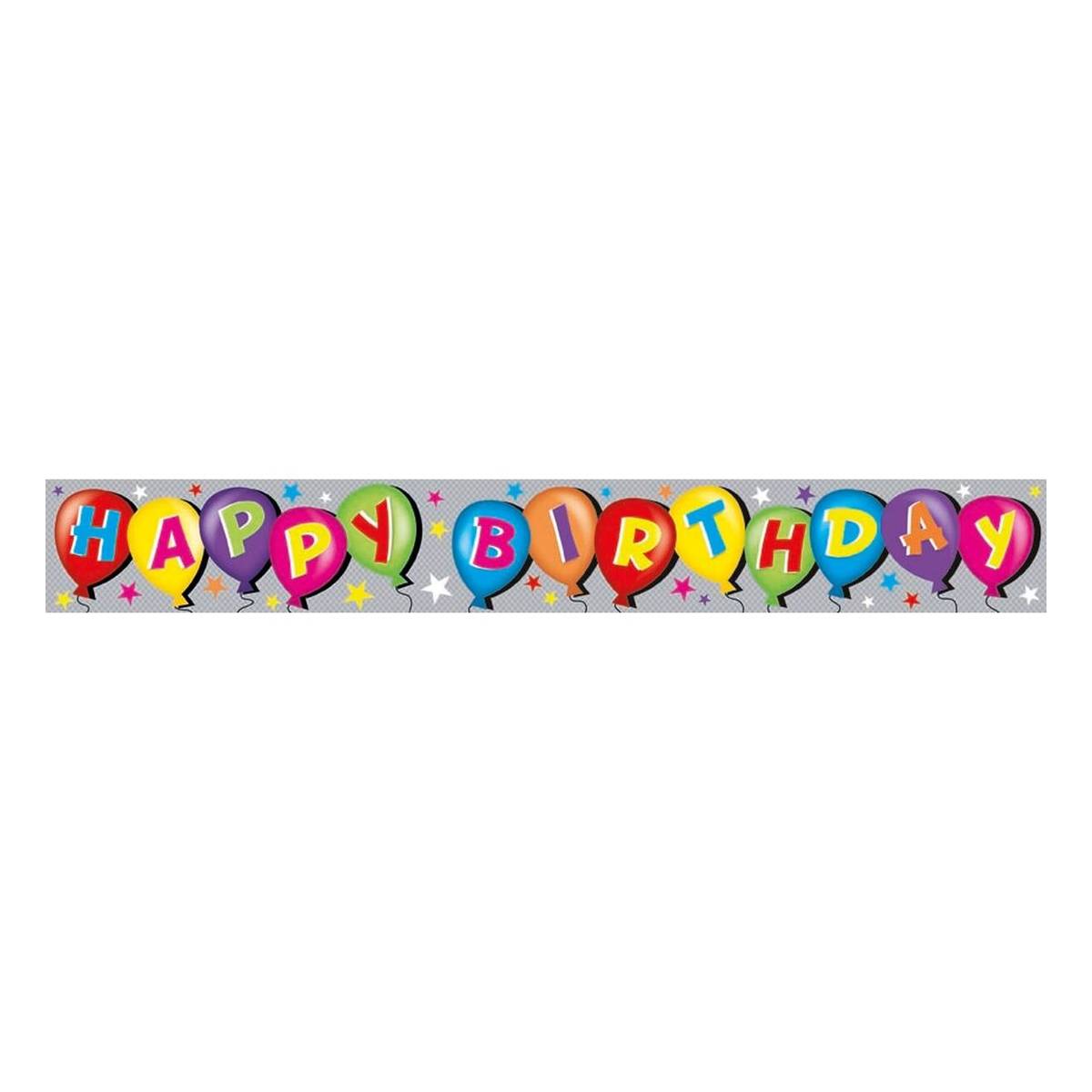 Happy Birthday Party Banner 12cm x 102cm | Hobbycraft