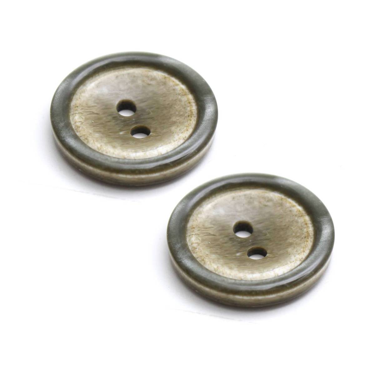 Hemline Olive Green Round Rimmed Buttons 20mm 2 Pack | Hobbycraft