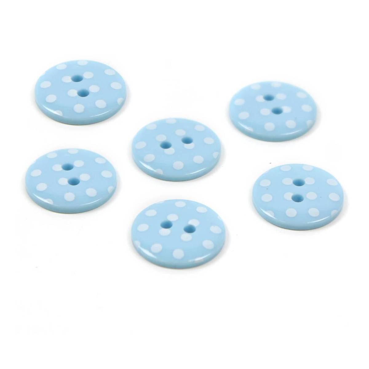 Hemline Sky Blue Novelty Spotty Button 6 Pack | Hobbycraft