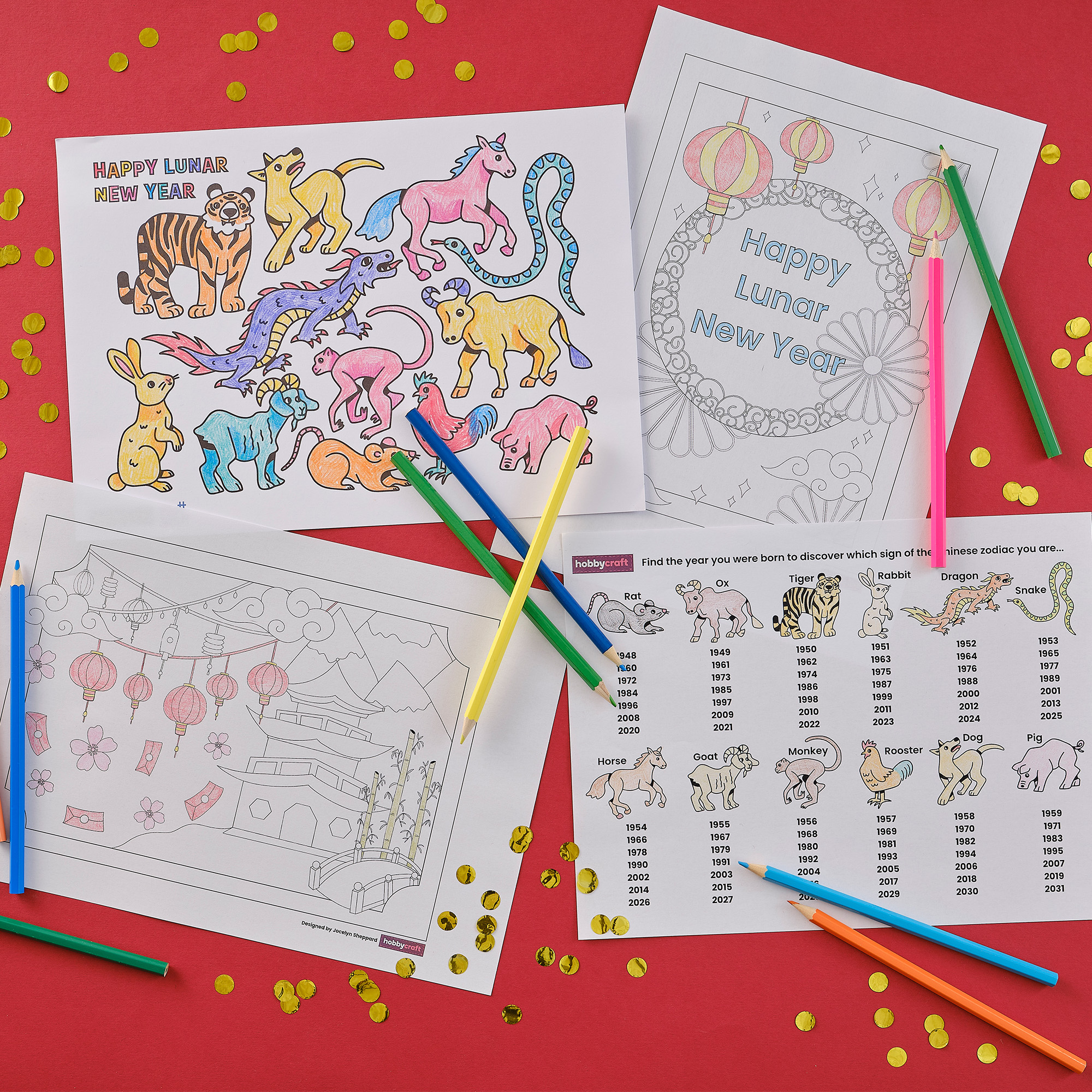 6 FREE Lunar New Year Colouring Downloads Hobbycraft