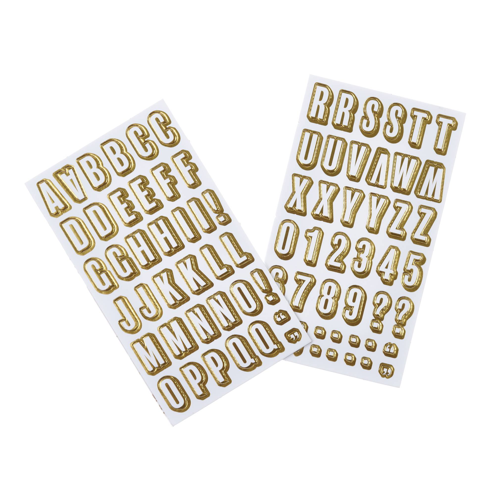 MultiCraft Alpha Sticker Sheets - Large Cap Gold Metallic